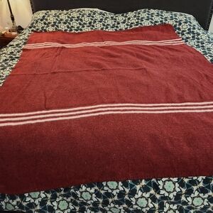 Cozy Maroon Blanket with White Stripes